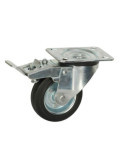 Rueda Giratorio Goma Rodillos 80 mm con Freno M820 [LOTE DE 2 Unidades] ITEM