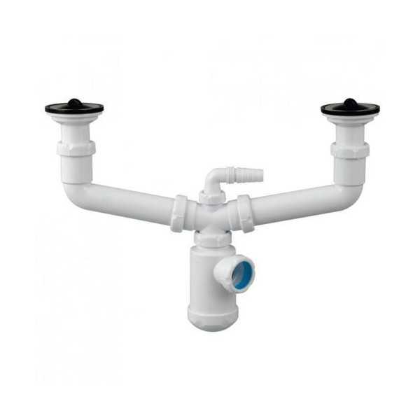 Sifón Doble Exterior S-40 1 1/2X70 05078 [LOTE DE 2 Unidades] JIMTEN