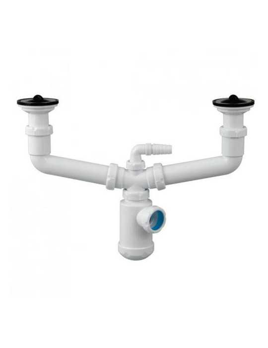 Sifón Doble Exterior S-40 1 1/2X70 05078 [LOTE DE 2 Unidades] JIMTEN