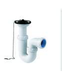 Sifón Lavabo Bide Curvo S-90 21/2 X63MM con Válvula [LOTE DE 4 Unidades] JIMTEN