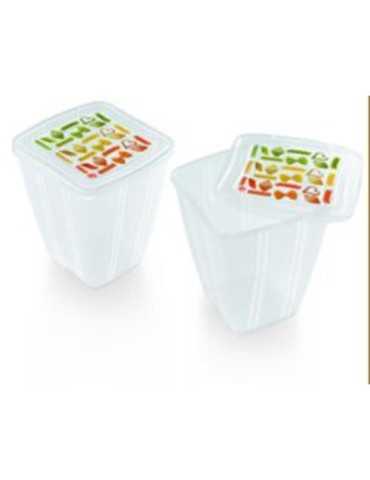 Set 2 Hermeticos 2 L Cuadr. con Tapa Decorada 055020 [LOTE DE 4 Unidades] JOBGAR