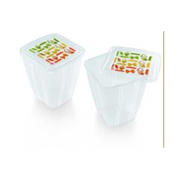 Set 2 Hermeticos 2 L Cuadr. con Tapa Decorada 055020 [LOTE DE 4 Unidades] JOBGAR