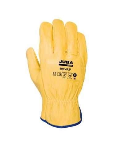 Guante Flor Vacuno Amarillo Talla 9 B406VR2-9 Par [LOTE DE 8 Unidades] JUBA