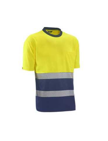 Camiseta Alta Visibilidad London Amar/Azul Talla XL [LOTE DE 4 Unidades] JUBA