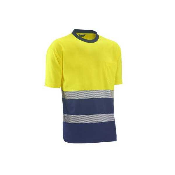 Camiseta Alta Visibilidad London Amar/Azul Talla XL [LOTE DE 4 Unidades] JUBA