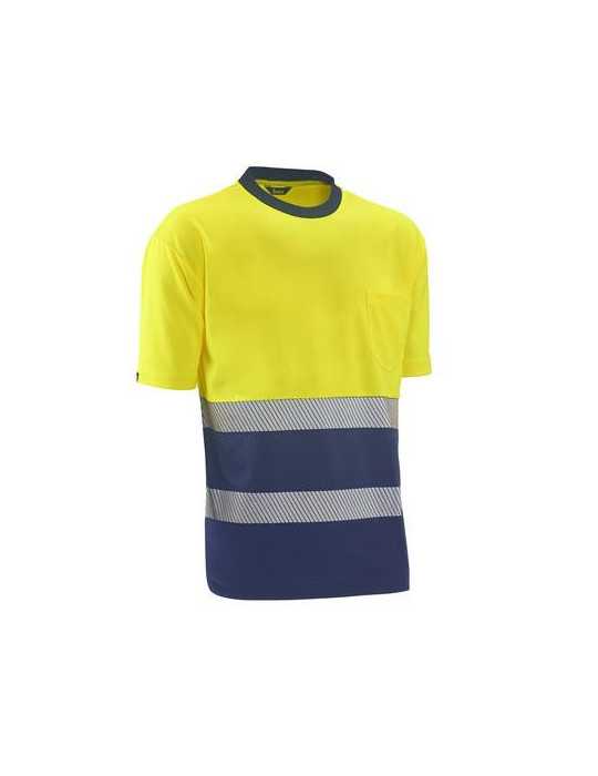 Camiseta Alta Visibilidad London Amar/Azul Talla XL [LOTE DE 4 Unidades] JUBA
