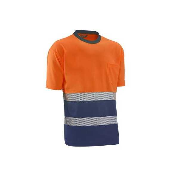 Camiseta Manga Corta Alta Visibilid London Nar/Azul Talla S [LOTE DE 4 Unidades] JUBA