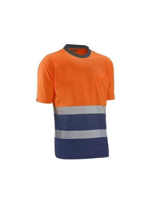 Camiseta Manga Corta Alta Visibilid London Nar/Azul Talla S [LOTE DE 4 Unidades] JUBA
