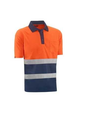 Polo Manga Corta Alta Visibilidad London Naran/Marin Talla 2XL [LOTE DE 4 Unidades] JUBA