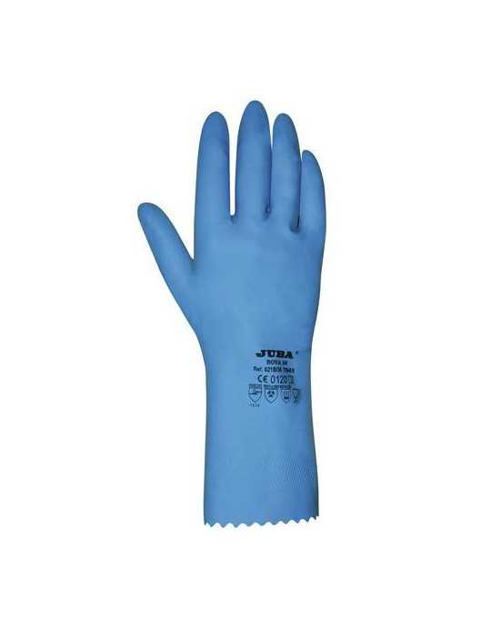Guante sin Soporte Latex Natural Talla 7 Azul 621B38/7 [LOTE DE 20 Unidades] JUBA