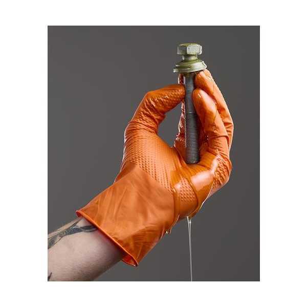 Guante Desechable Agility Grip Nitrilo Naranja Talla 7 [LOTE DE 4 Unidades] JUBA