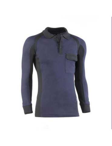 Polo Piqué Manga Larga Flex Marino/Negro 681/M [LOTE DE 2 Unidades] JUBA