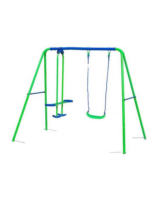 Columpio Infantil Metal 1 Asiento + 1 Balancin GARDIUN
