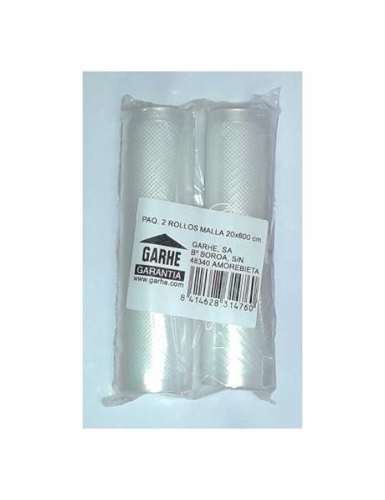 Paquete 2 Rollos Malla Envase Vacio 20X600CM. 31476 [LOTE DE 4 Unidades] GARHE