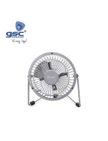Mini Ventilador Sobremesa 9,5CM 2,5W 5V DC Gris [LOTE DE 6 Unidades] GARSACO