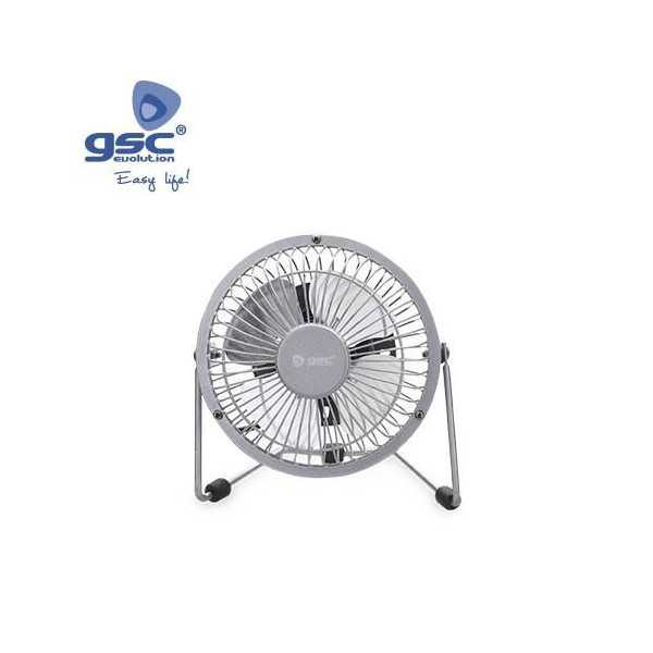 Mini Ventilador Sobremesa 9,5CM 2,5W 5V DC Gris [LOTE DE 6 Unidades] GARSACO