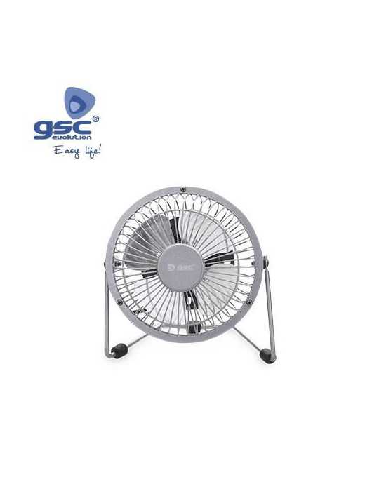 Mini Ventilador Sobremesa 9,5CM 2,5W 5V DC Gris [LOTE DE 6 Unidades] GARSACO