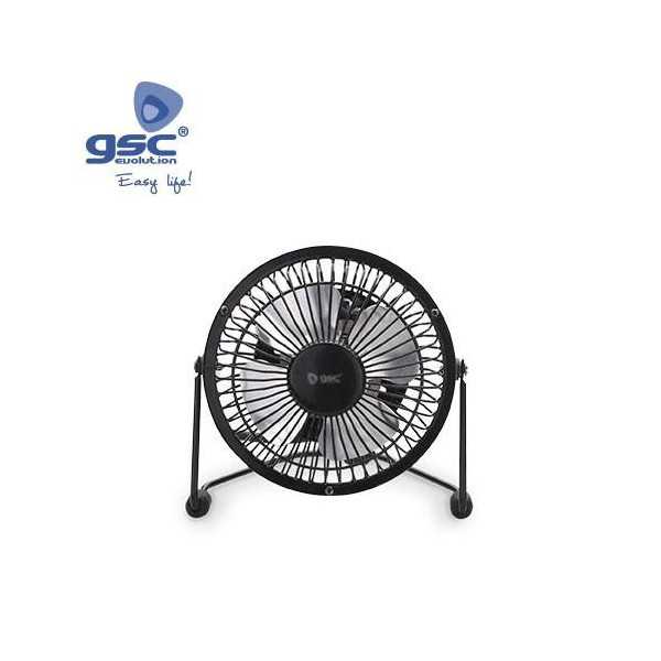 Mini Ventilador Sobremesa 9,5CM 2,5W 5V DC Negro [LOTE DE 6 Unidades] GARSACO