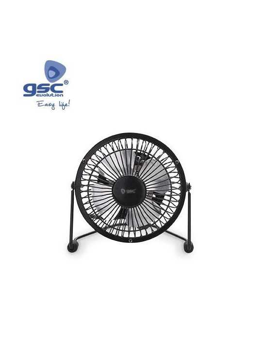 Mini Ventilador Sobremesa 9,5CM 2,5W 5V DC Negro [LOTE DE 6 Unidades] GARSACO