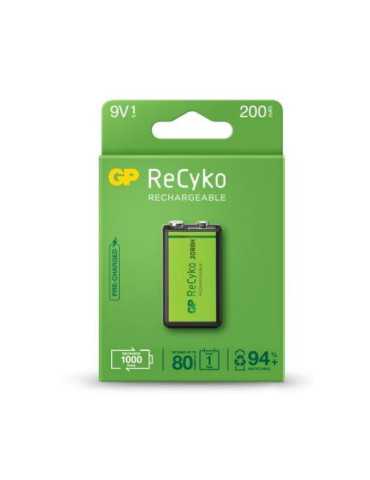 Pila Recargable Precargada Recyko 6LR61 9V [LOTE DE 4 Unidades] GDP