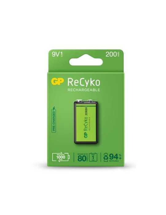 Pila Recargable Precargada Recyko 6LR61 9V [LOTE DE 4 Unidades] GDP