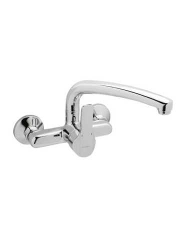 Grifo K8 Fregadero Mural 15CM Monomando Cromado GENEBRE