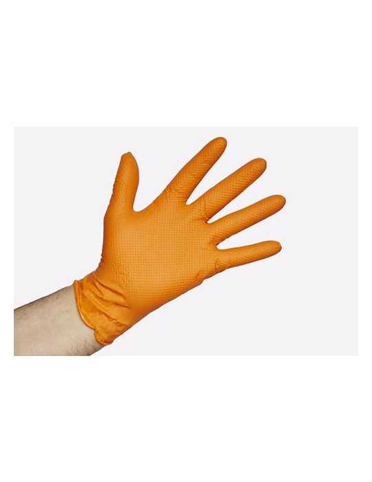 Guante Nitrilo Dune Naranja - Talla M [LOTE DE 4 Unidades] GIBALTO