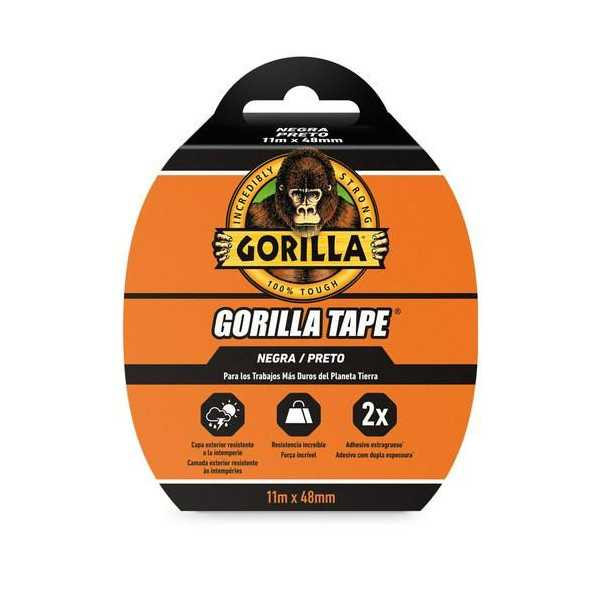 Cinta Americana Reforzada 11MX48MM Negra 3034020 [LOTE DE 4 Unidades] GORILLA