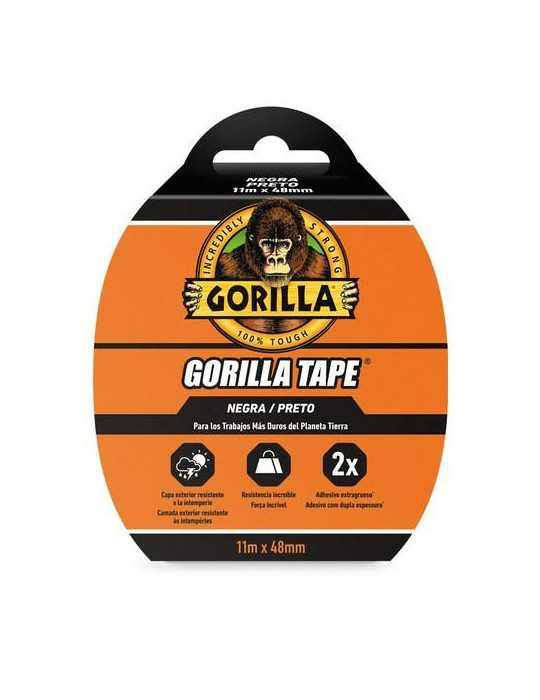 Cinta Americana Reforzada 11MX48MM Negra 3034020 [LOTE DE 4 Unidades] GORILLA