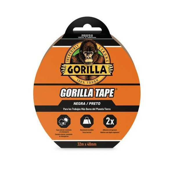 Cinta Americana Reforzada 32MX48MM Negra 3034025 [LOTE DE 2 Unidades] GORILLA