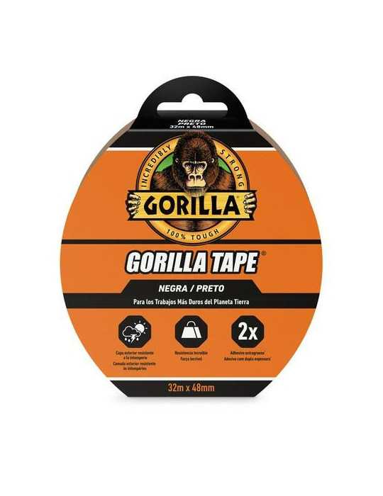 Cinta Americana Reforzada 32MX48MM Negra 3034025 [LOTE DE 2 Unidades] GORILLA
