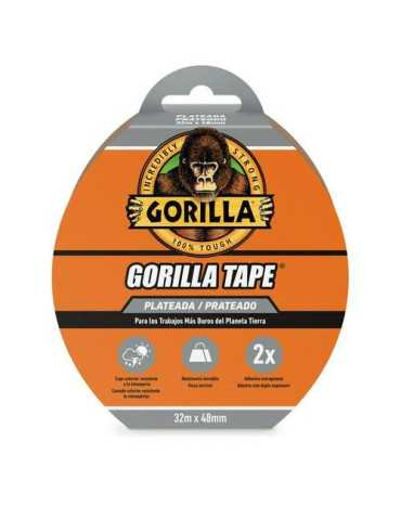 Cinta Americana Reforzada 32MX48MM Plata 3034300 [LOTE DE 2 Unidades] GORILLA