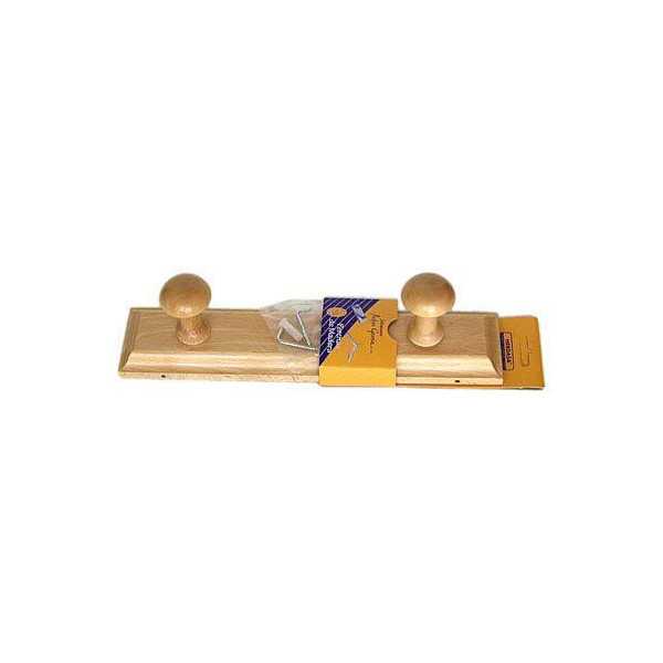 Percha Madera 2 Pomos Natural 132 [LOTE DE 2 Unidades] HERDASA