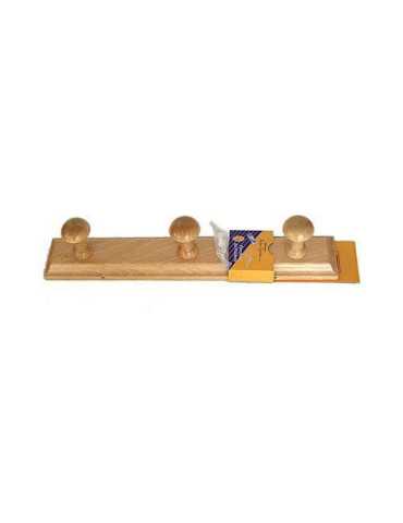 Percha Madera 3 Pomos Natural 133 [LOTE DE 2 Unidades] HERDASA