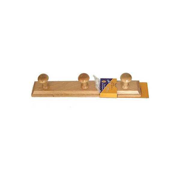 Percha Madera 3 Pomos Natural 133 [LOTE DE 2 Unidades] HERDASA