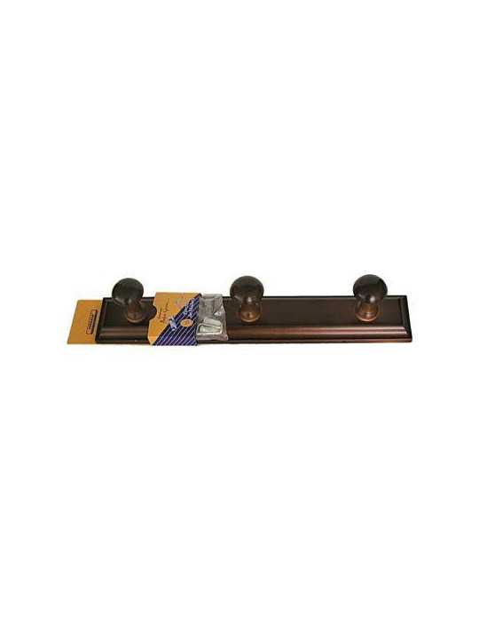 Percha Madera 3 Pomos Nogal 133 [LOTE DE 2 Unidades] HERDASA
