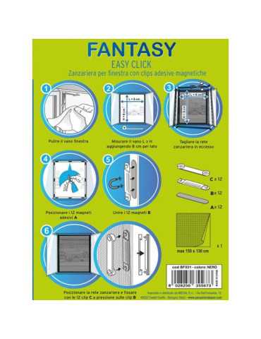Mosquitera Ventana 150X130 con Clips Adhesiv Magnet [LOTE DE 2 Unidades] HEYAC