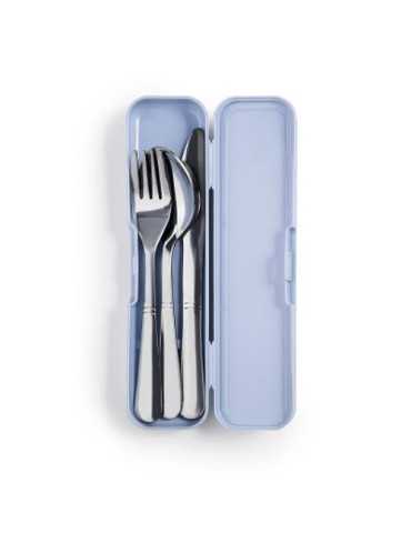 Set 3 Cubiertos Inoxidable con Estuche Lunch Away 700600 [LOTE DE 4 Unidades] IBILI