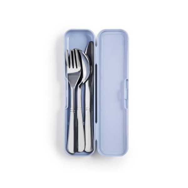 Set 3 Cubiertos Inoxidable con Estuche Lunch Away 700600 [LOTE DE 4 Unidades] IBILI