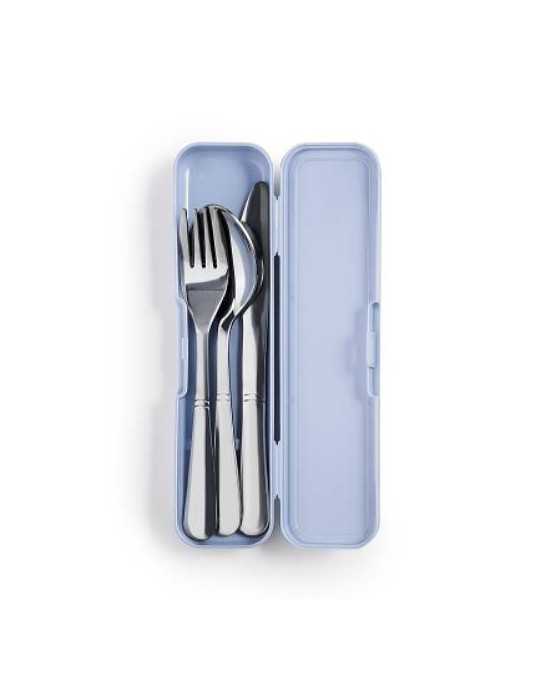 Set 3 Cubiertos Inoxidable con Estuche Lunch Away 700600 [LOTE DE 4 Unidades] IBILI