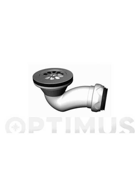 Válvula Sifonica Ducha Ø60MM. HORIZONTAL Curva 40MM [LOTE DE 12 Unidades] IDROSPANIA