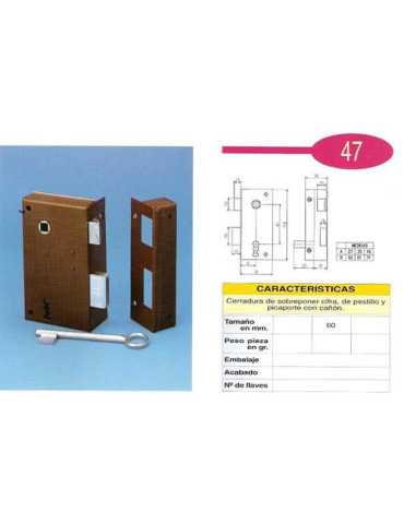Cerradura Sobreponer 47/A 6 Derecha He [LOTE DE 2 Unidades] ILARGI
