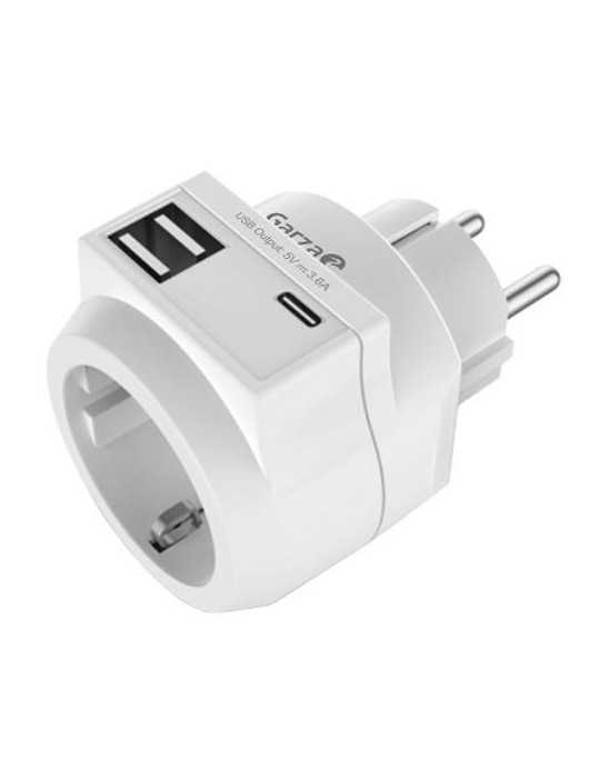 Enchufe Adaptardor con 2 USB y 1USB-C 420045 [LOTE DE 4 Unidades] IMPREX