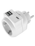 Enchufe Adaptardor con 2 USB y 1USB-C 420045 [LOTE DE 4 Unidades] IMPREX