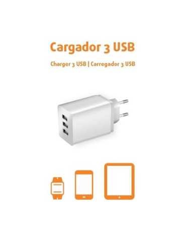 Enchufe con 3 Cargadores USB 420046 [LOTE DE 4 Unidades] IMPREX