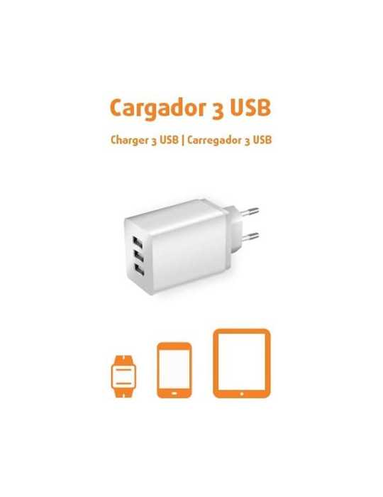 Enchufe con 3 Cargadores USB 420046 [LOTE DE 4 Unidades] IMPREX