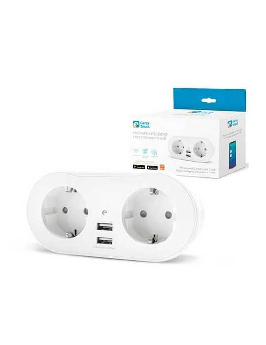 GZ Enchufe Smart WIFI 2 Tomas y 2 USB 401301 IMPREX