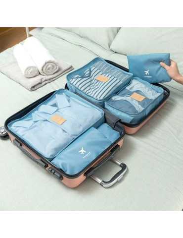 Set Bolsas Organizadoras Maletas 6 Piezas Azul [LOTE DE 2 Unidades] INNOVAGOODS