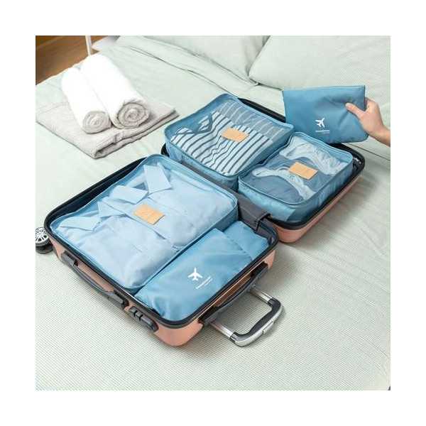 Set Bolsas Organizadoras Maletas 6 Piezas Azul [LOTE DE 2 Unidades] INNOVAGOODS