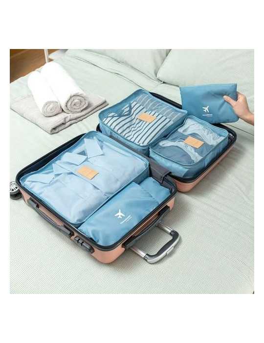 Set Bolsas Organizadoras Maletas 6 Piezas Azul [LOTE DE 2 Unidades] INNOVAGOODS